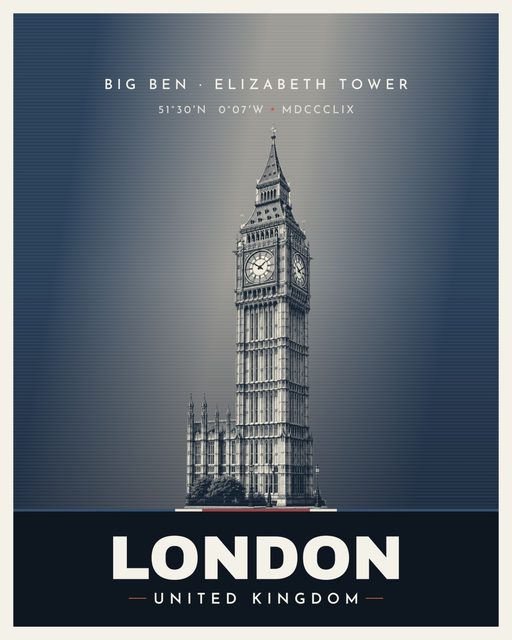 Big Ben landmark poster
