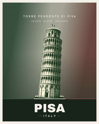 Torre di Pisa landmark poster