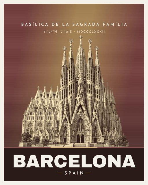 Sagrada Fam&iacute;lia landmark poster