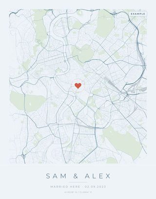 Example anniversary map poster
