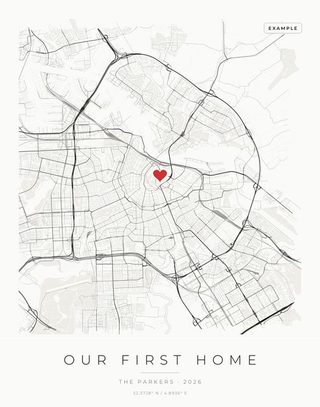 Example housewarming map poster