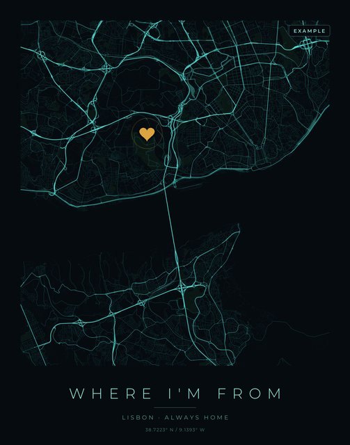 Flat preview of the example poster, marked Example